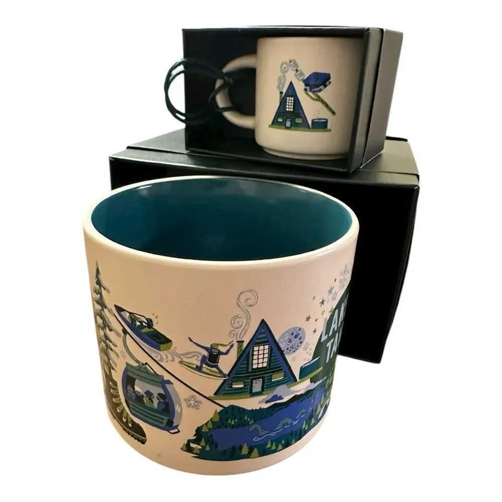 Starbucks Lake Tahoe full size and mini Mug Duo Discovery series NEW NWT